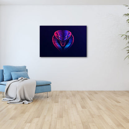 Leinwandbild Neon Kobra – Gefahr trifft grafische Eleganz XXL - deyoli