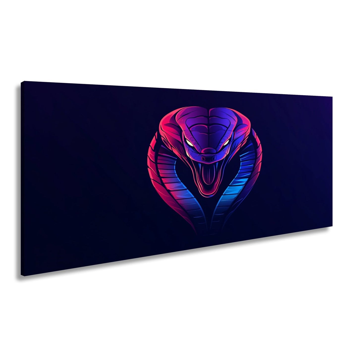 Leinwandbild Neon Kobra – Gefahr trifft grafische Eleganz XXL - deyoli