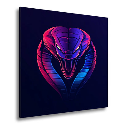 Leinwandbild Neon Kobra – Gefahr trifft grafische Eleganz XXL - deyoli