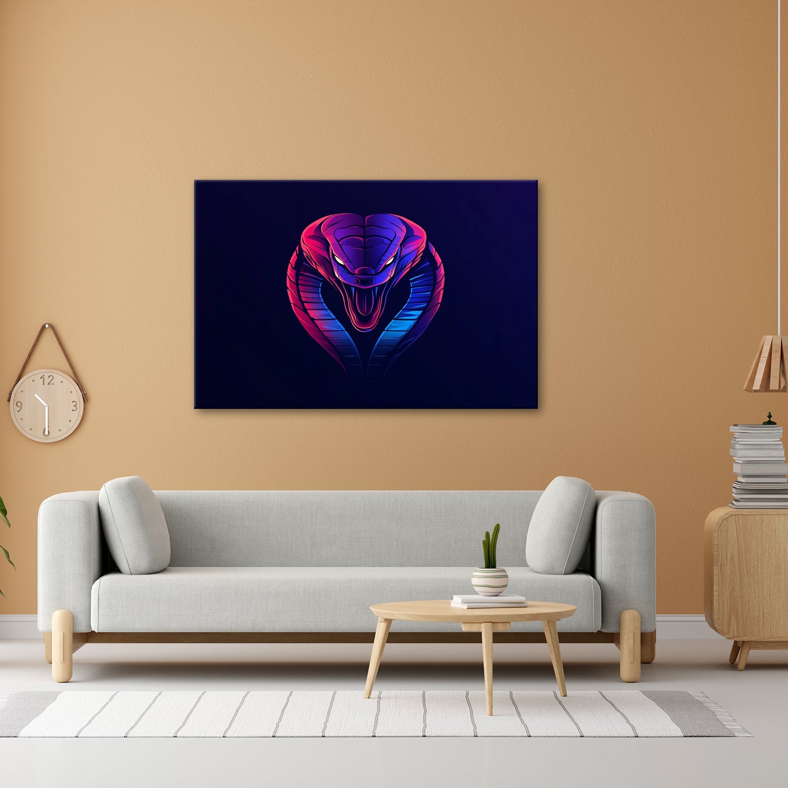 Leinwandbild Neon Kobra – Gefahr trifft grafische Eleganz XXL - deyoli
