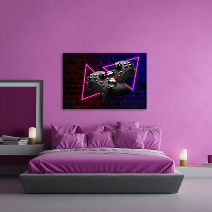 Leinwandbild Neon trifft Technik – Controller im Zeichen der Zukunft. - deyoli