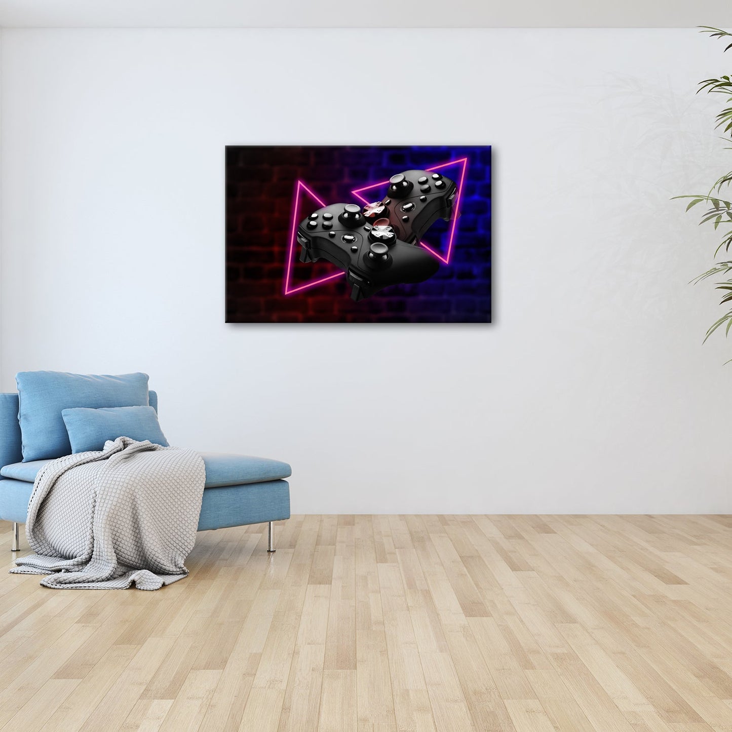 Leinwandbild Neon trifft Technik – Controller im Zeichen der Zukunft. - deyoli