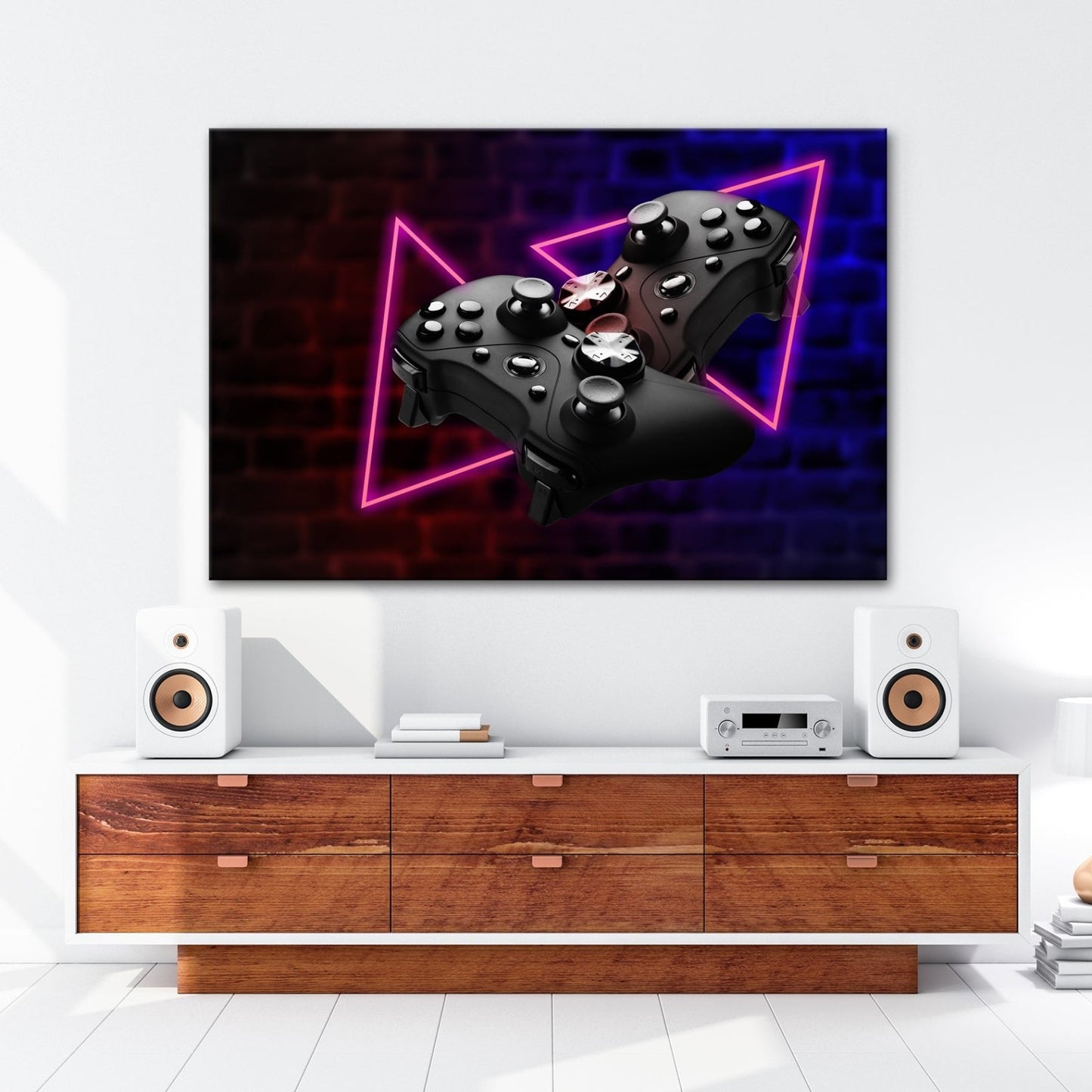 Leinwandbild Neon trifft Technik – Controller im Zeichen der Zukunft. - deyoli