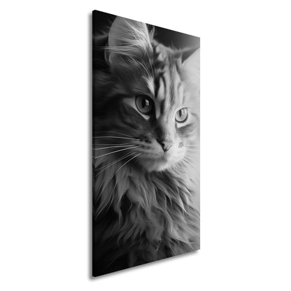 Leinwandbild Neonkatze in magischem Licht zwischen Blau und Pink - deyoli