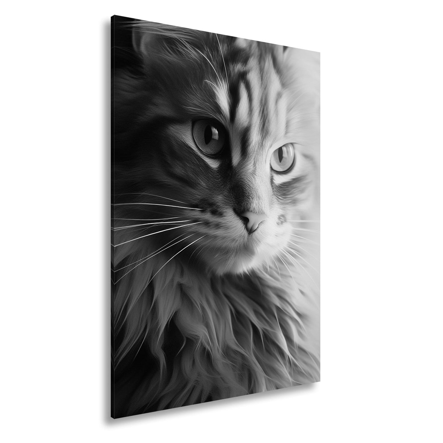 Leinwandbild Neonkatze in magischem Licht zwischen Blau und Pink - deyoli