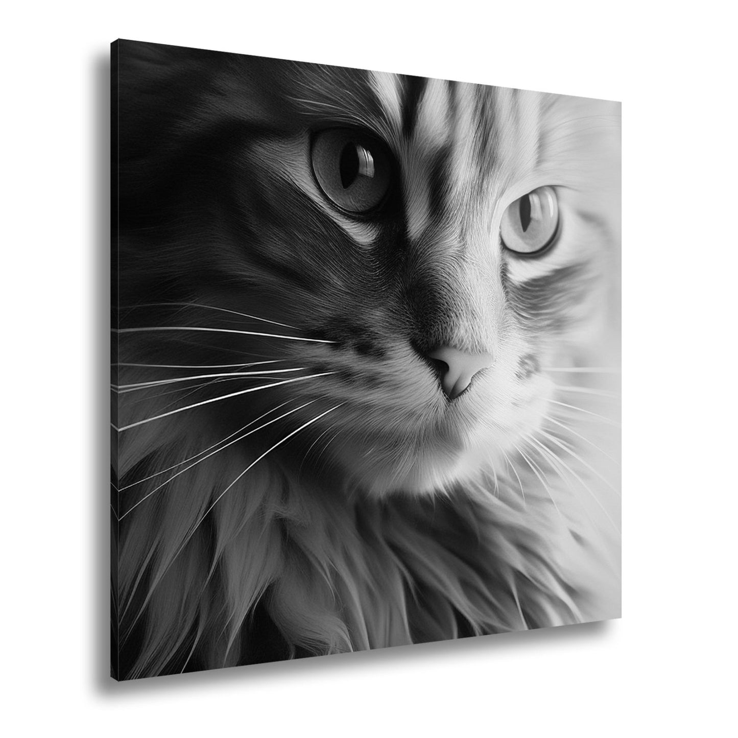 Leinwandbild Neonkatze in magischem Licht zwischen Blau und Pink - deyoli