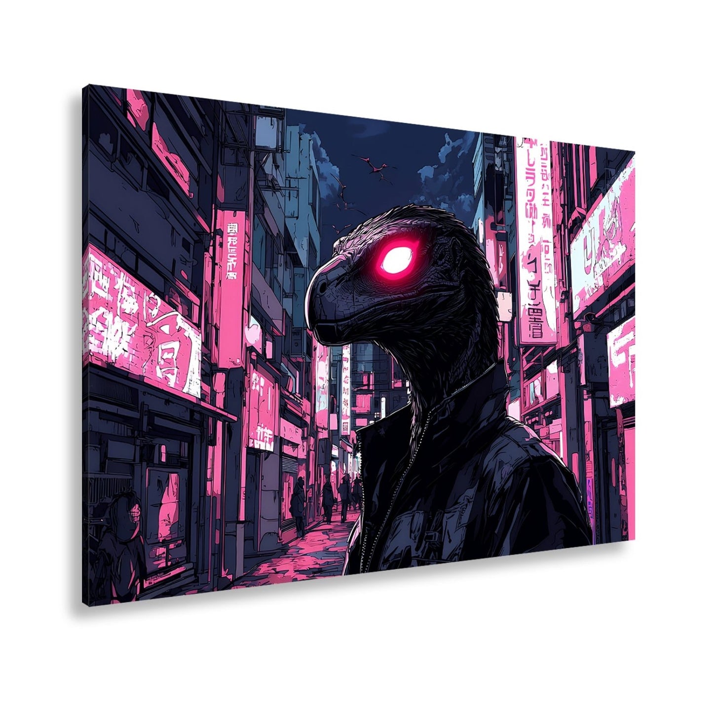 Leinwandbild Neonlicht trifft Reptilienblick – Nacht der Schatten. - deyoli