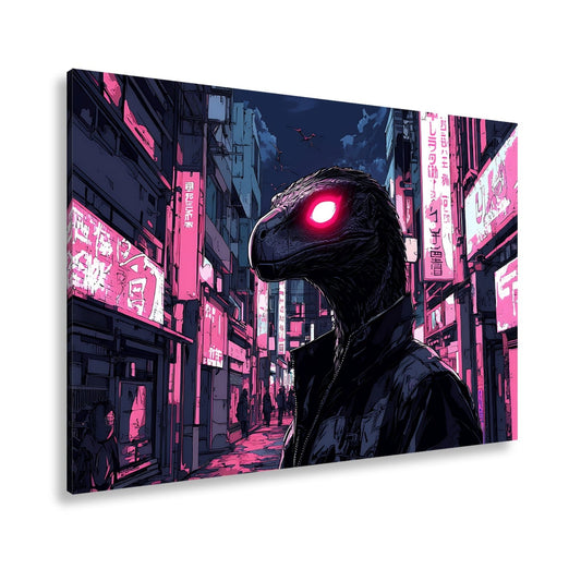 Leinwandbild Neonlicht trifft Reptilienblick – Nacht der Schatten. - deyoli