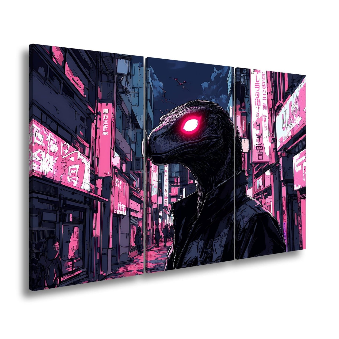 Leinwandbild Neonlicht trifft Reptilienblick – Nacht der Schatten. - deyoli