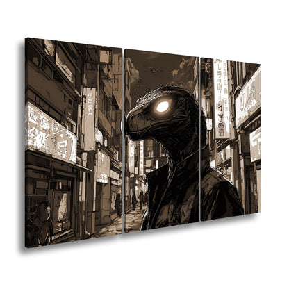 Leinwandbild Neonlicht trifft Reptilienblick – Nacht der Schatten. - deyoli