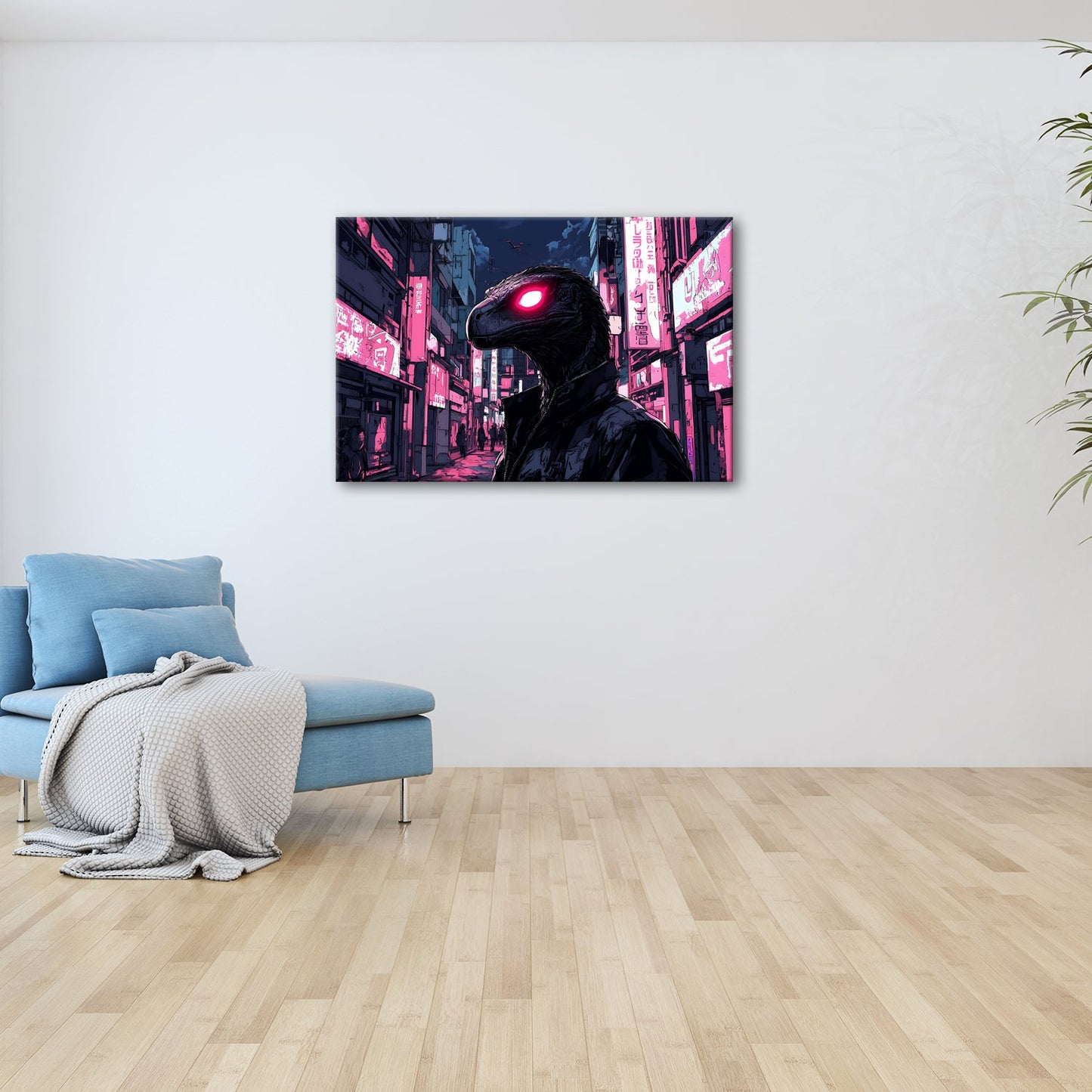 Leinwandbild Neonlicht trifft Reptilienblick – Nacht der Schatten. - deyoli