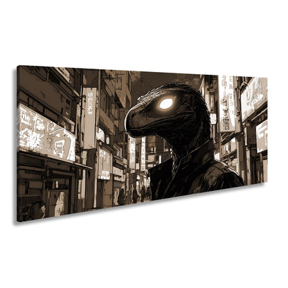 Leinwandbild Neonlicht trifft Reptilienblick – Nacht der Schatten. - deyoli