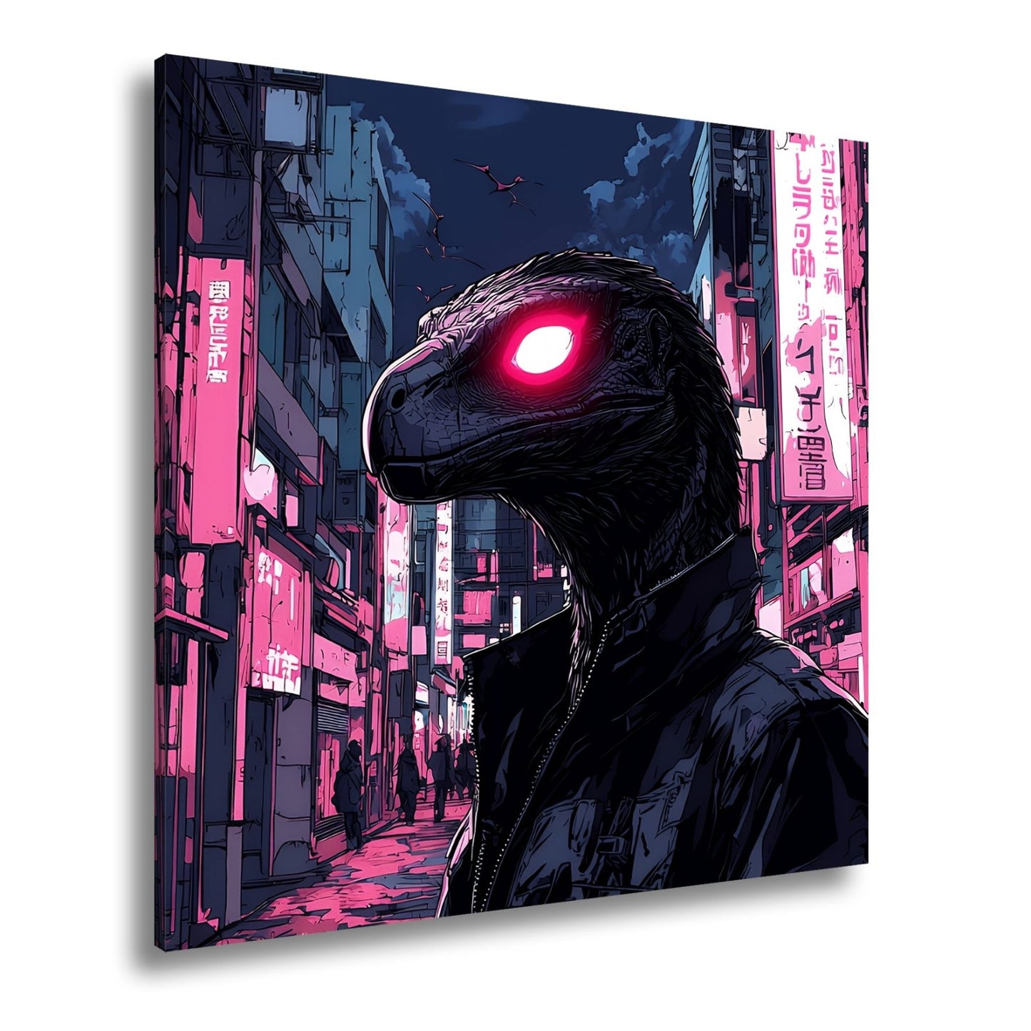 Leinwandbild Neonlicht trifft Reptilienblick – Nacht der Schatten. - deyoli