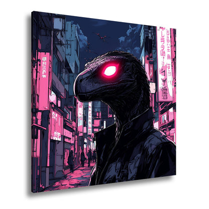 Leinwandbild Neonlicht trifft Reptilienblick – Nacht der Schatten. - deyoli