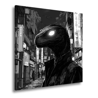 Leinwandbild Neonlicht trifft Reptilienblick – Nacht der Schatten. - deyoli