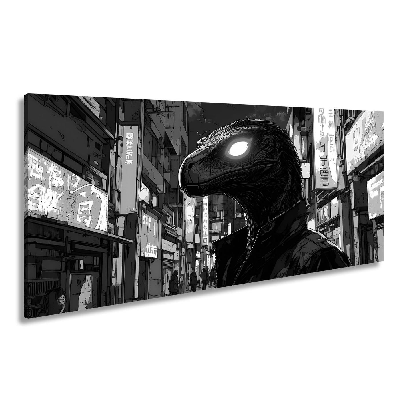 Leinwandbild Neonlicht trifft Reptilienblick – Nacht der Schatten. - deyoli