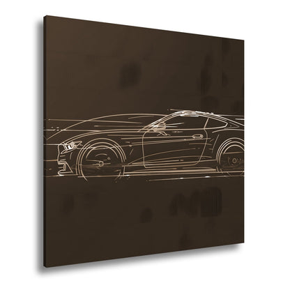 Leinwandbild Neonlinien formen ein rasendes Coupe purem Licht und Geschwindigkeit - deyoli