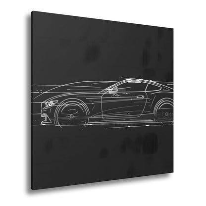 Leinwandbild Neonlinien formen ein rasendes Coupe purem Licht und Geschwindigkeit - deyoli