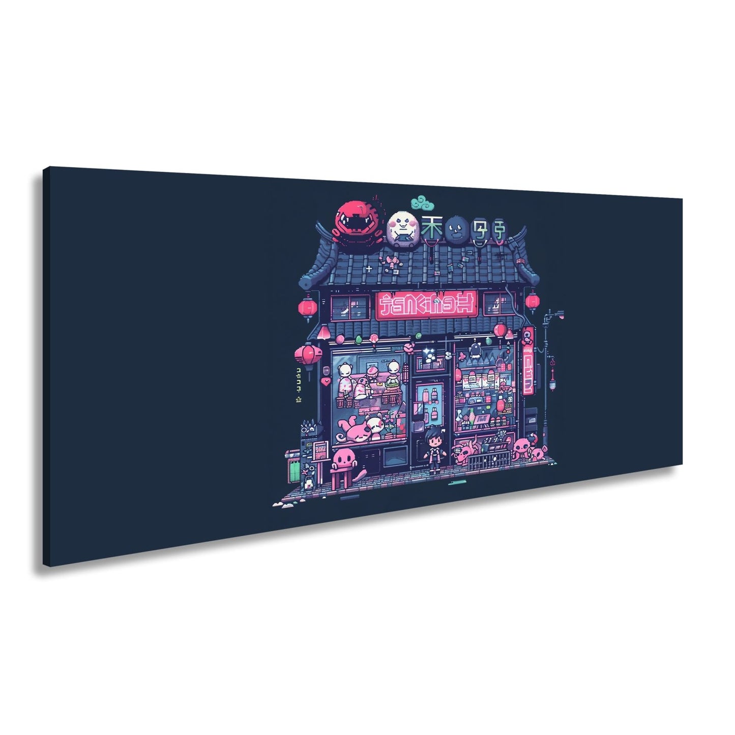 Leinwandbild Neonshop voller Pixelzauber in einer verspielten Welt. - deyoli