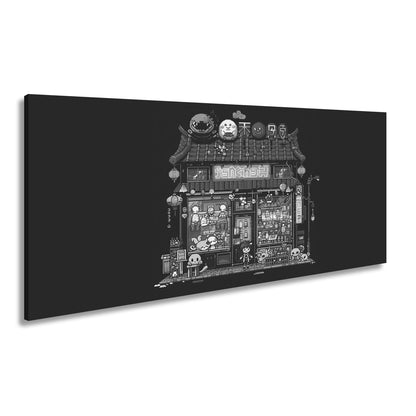 Leinwandbild Neonshop voller Pixelzauber in einer verspielten Welt. - deyoli