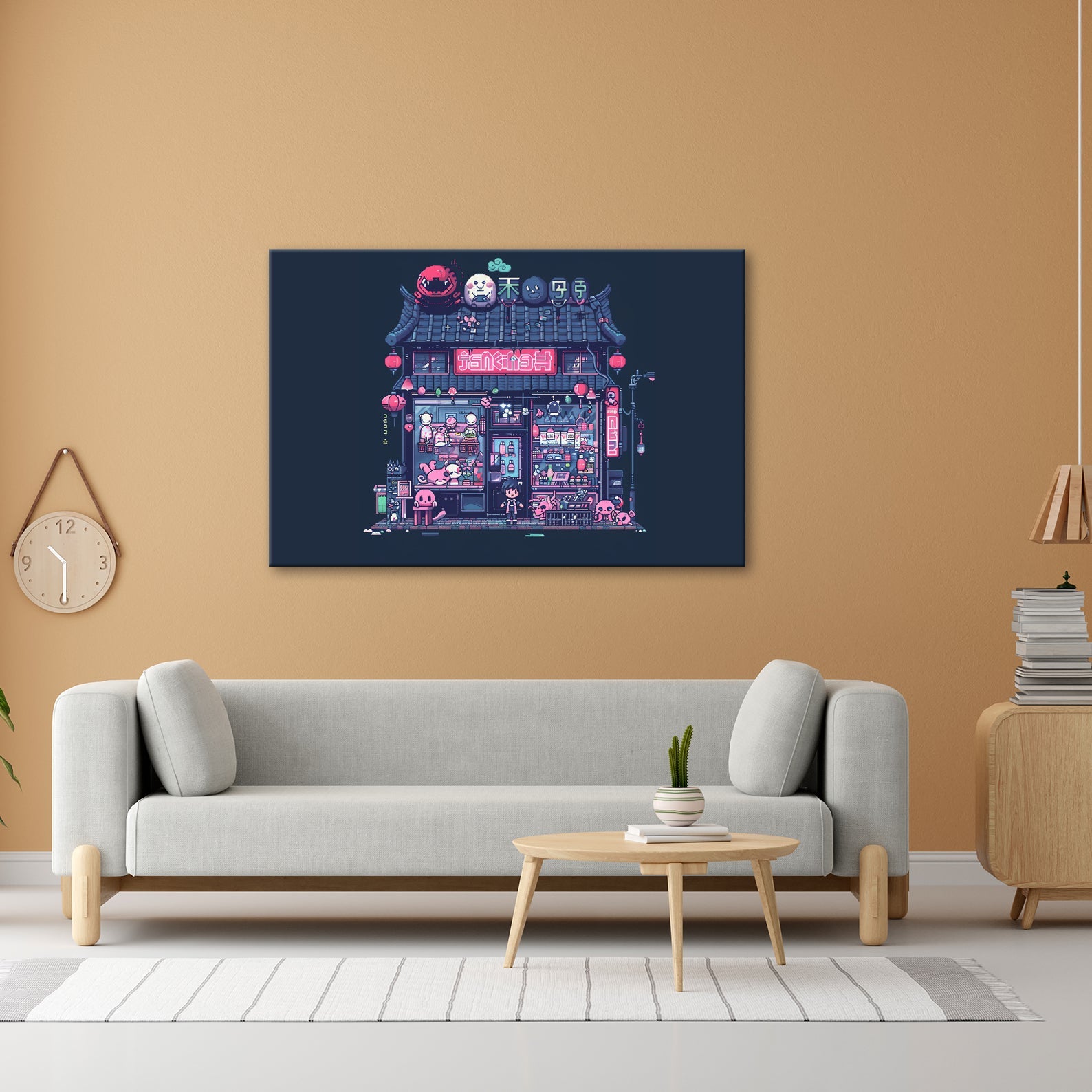 Leinwandbild Neonshop voller Pixelzauber in einer verspielten Welt. - deyoli
