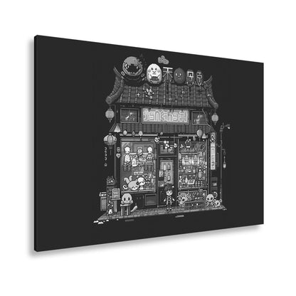 Leinwandbild Neonshop voller Pixelzauber in einer verspielten Welt. - deyoli
