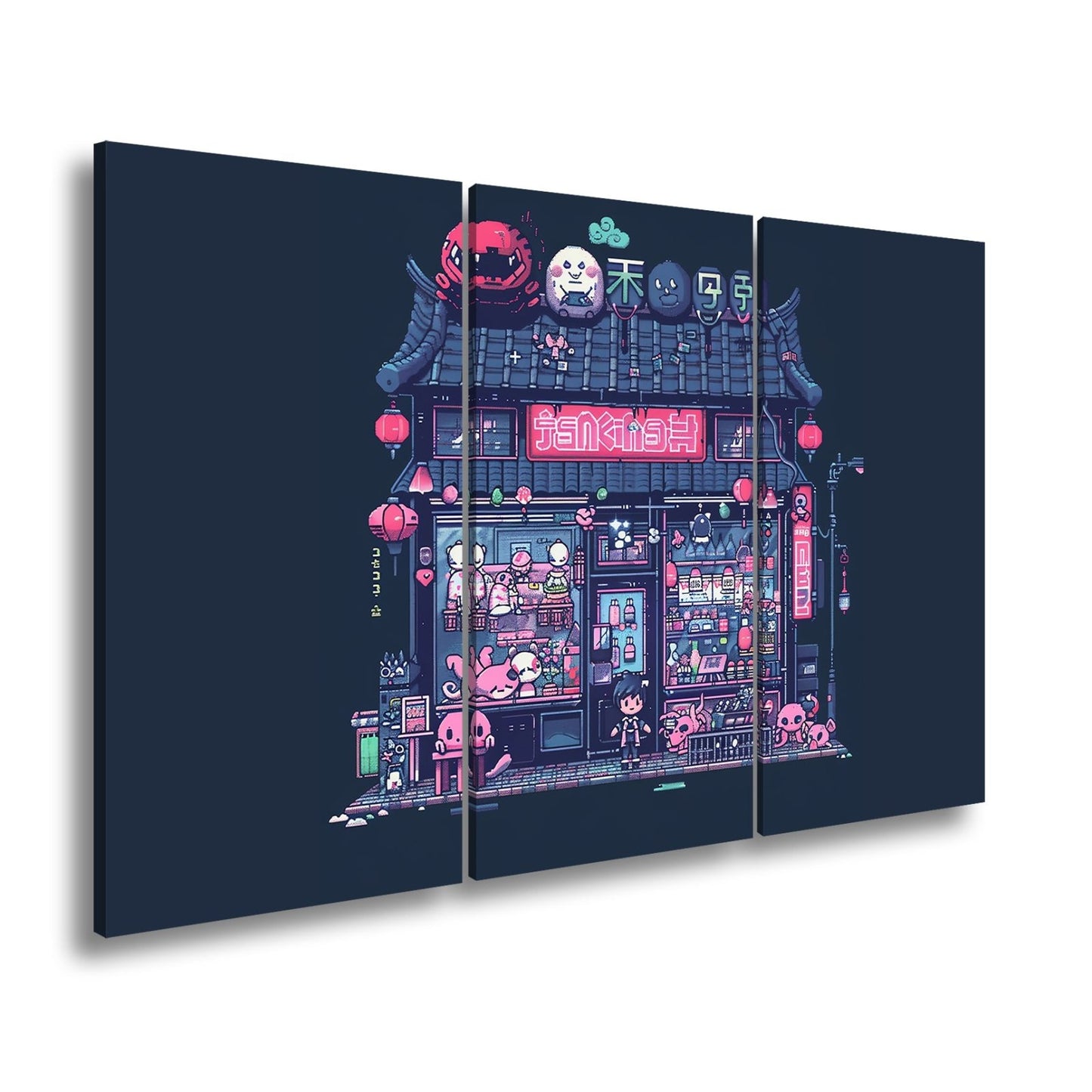 Leinwandbild Neonshop voller Pixelzauber in einer verspielten Welt. - deyoli
