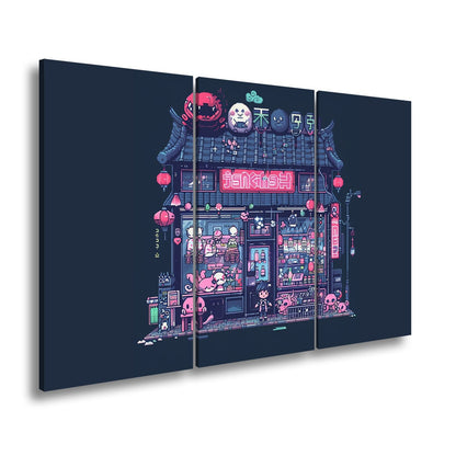 Leinwandbild Neonshop voller Pixelzauber in einer verspielten Welt. - deyoli