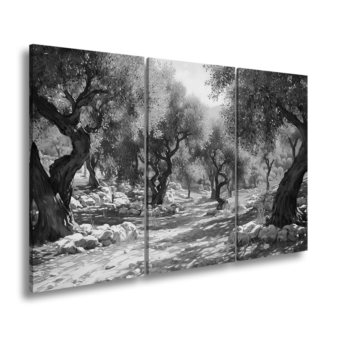 Leinwandbild Olivenhain XXL – Sonnendurchflutet voller mediterraner Ruhe - deyoli