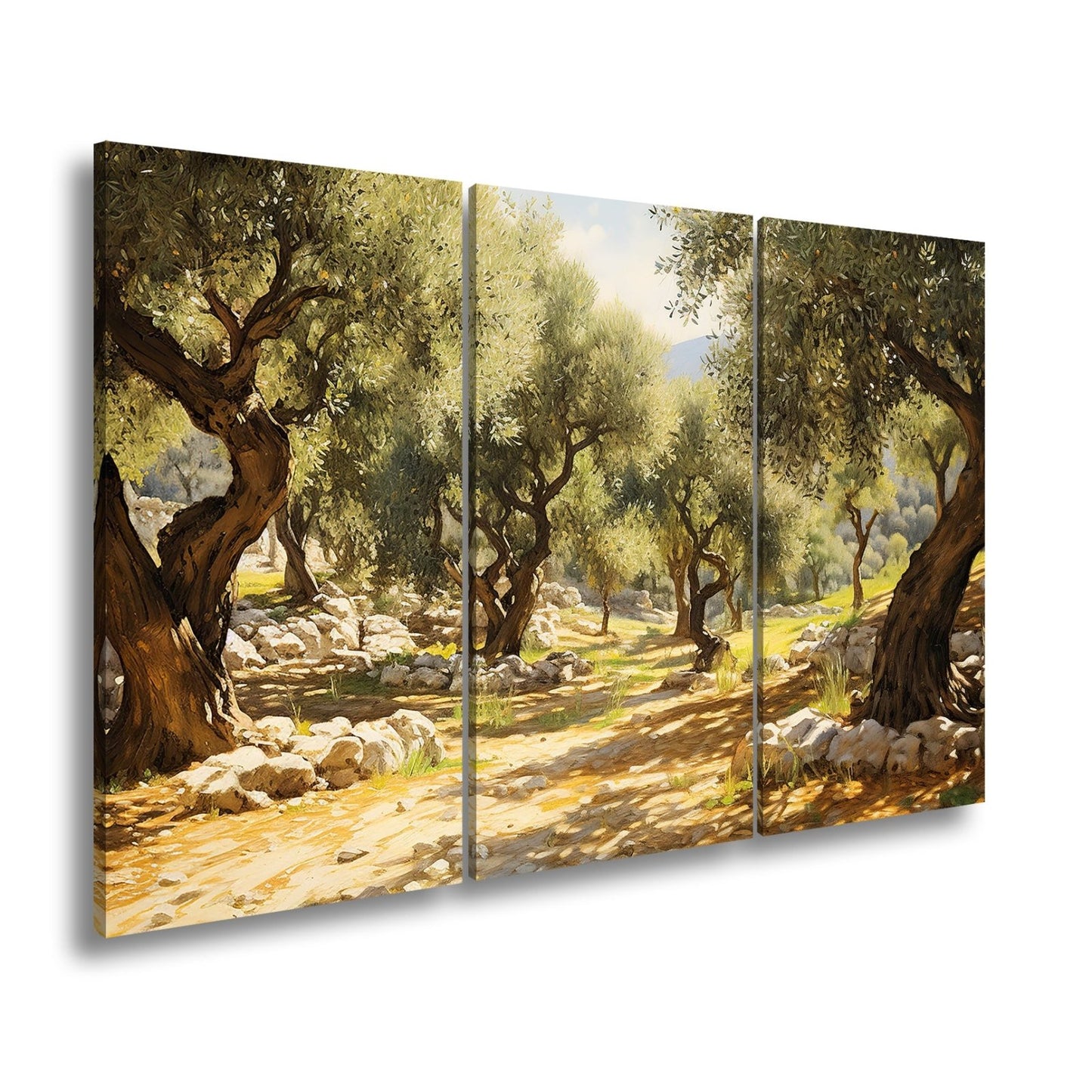 Leinwandbild Olivenhain XXL – Sonnendurchflutet voller mediterraner Ruhe - deyoli