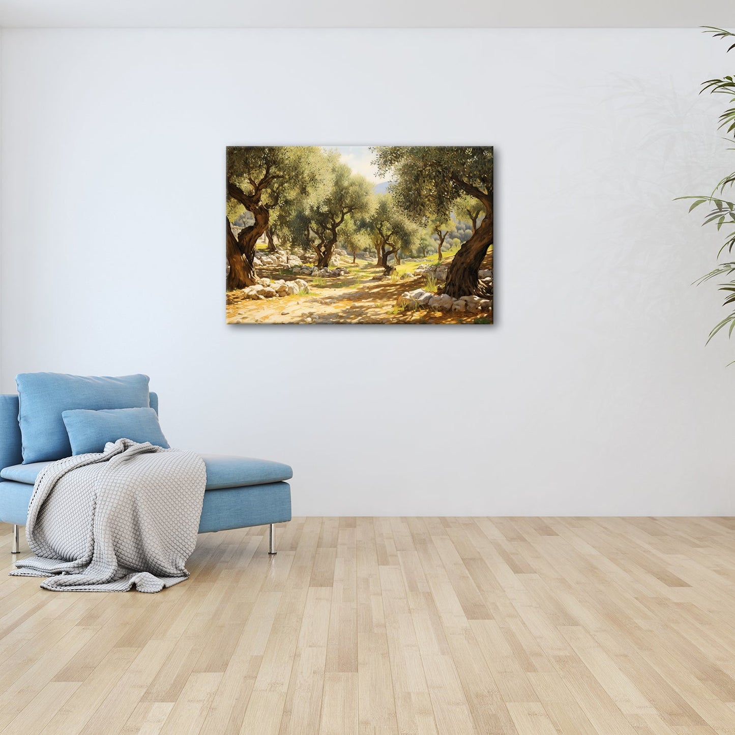 Leinwandbild Olivenhain XXL – Sonnendurchflutet voller mediterraner Ruhe - deyoli