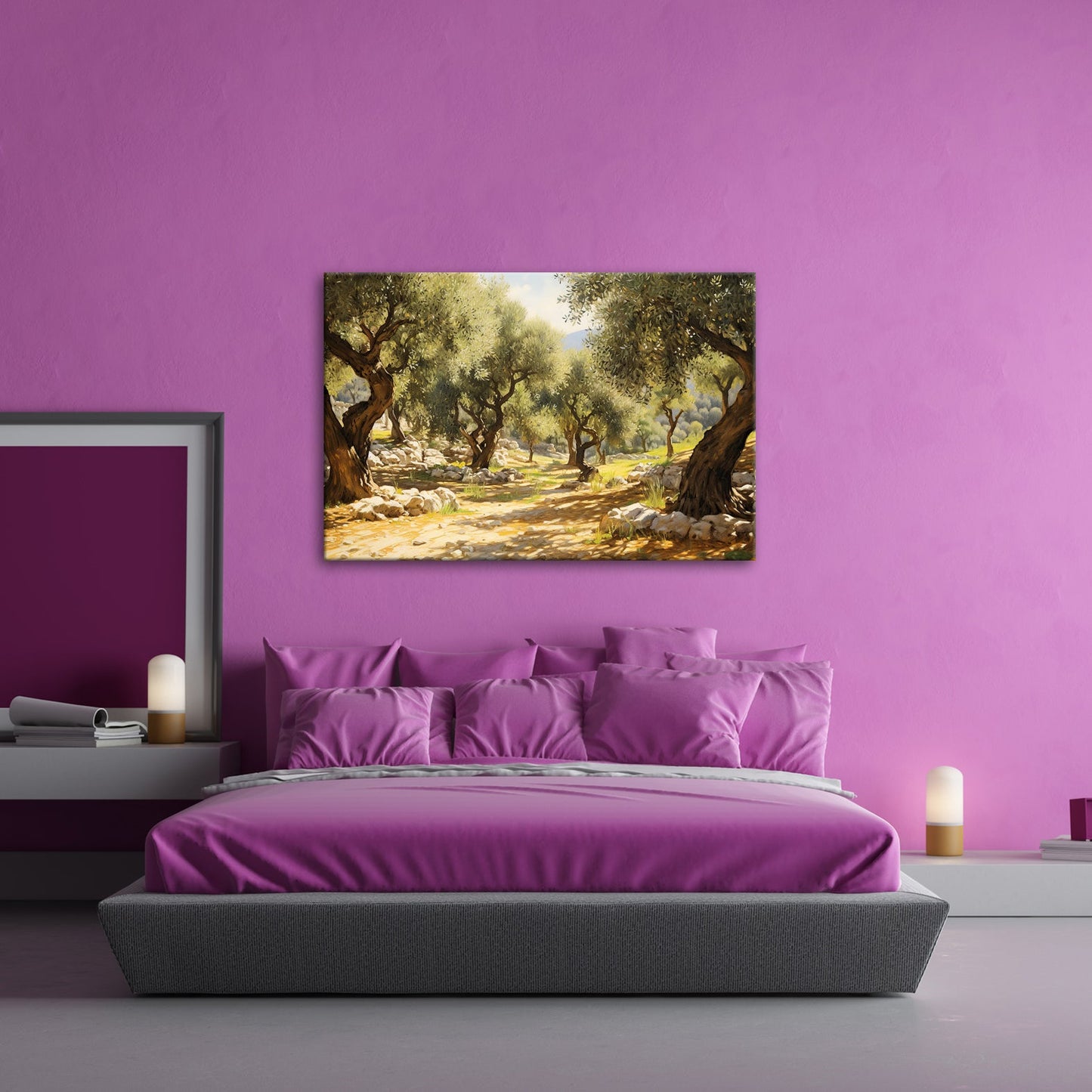 Leinwandbild Olivenhain XXL – Sonnendurchflutet voller mediterraner Ruhe - deyoli