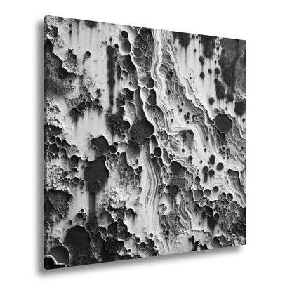 Leinwandbild Organische Rostlandschaft voller Blasen, Linien und abstrakter Muster - deyoli