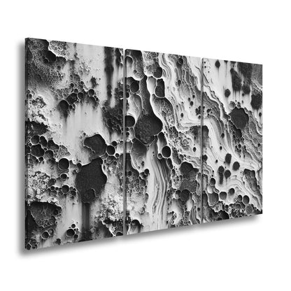 Leinwandbild Organische Rostlandschaft voller Blasen, Linien und abstrakter Muster - deyoli