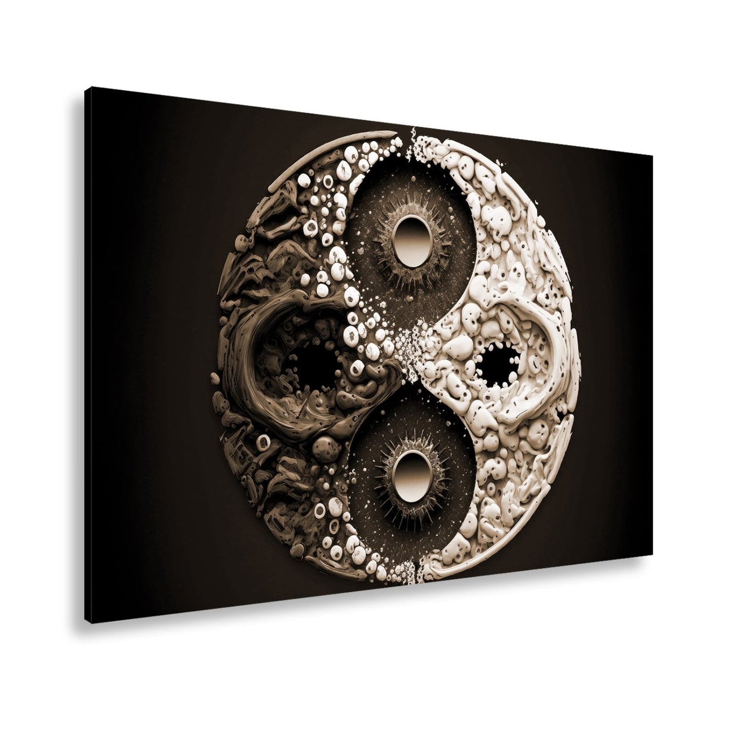 Leinwandbild Organisches Yin - Yang wirbelt in chaotischer Harmonie - deyoli