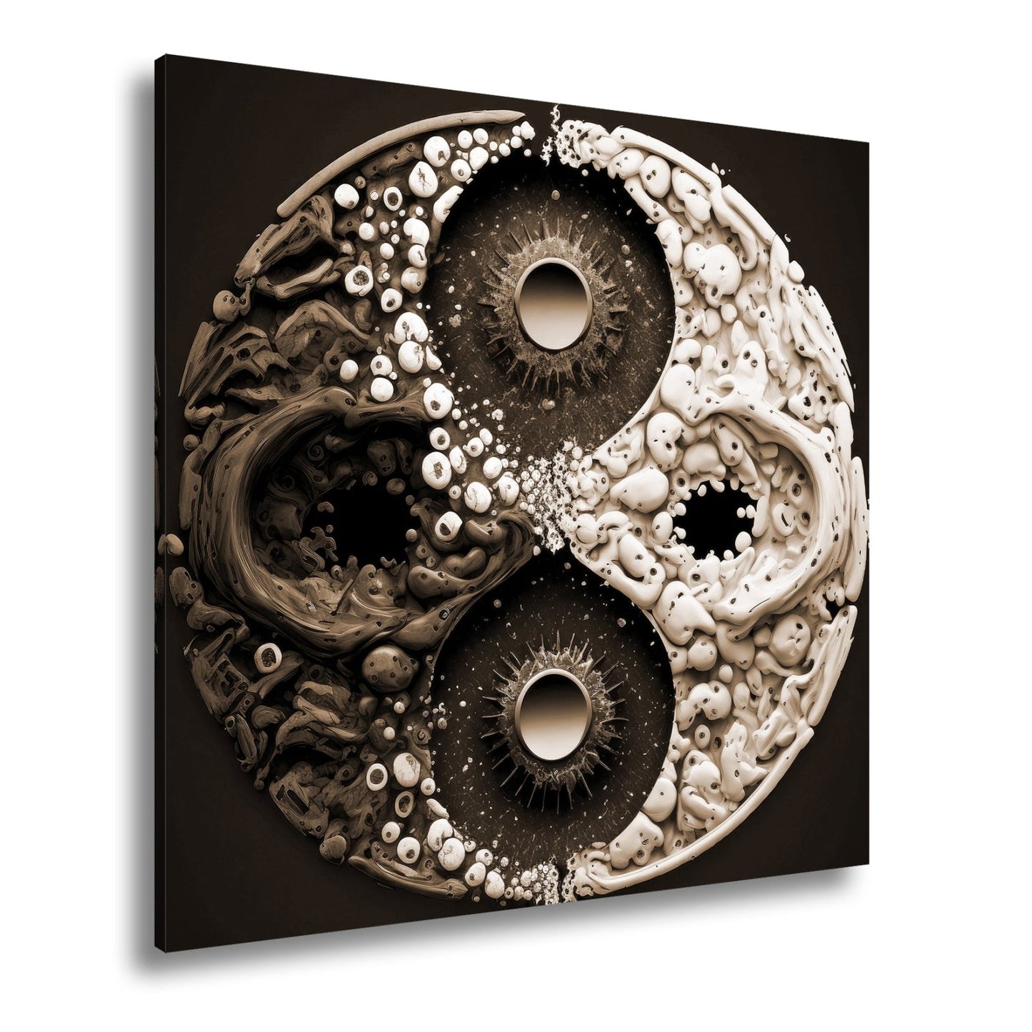 Leinwandbild Organisches Yin - Yang wirbelt in chaotischer Harmonie - deyoli