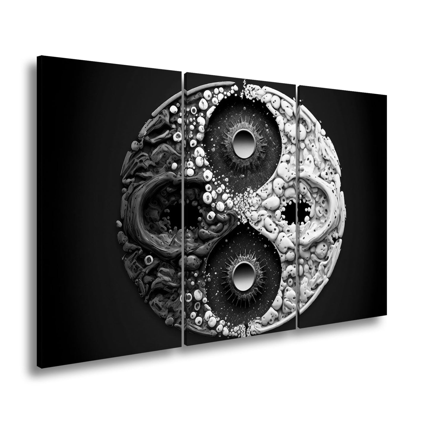 Leinwandbild Organisches Yin - Yang wirbelt in chaotischer Harmonie - deyoli