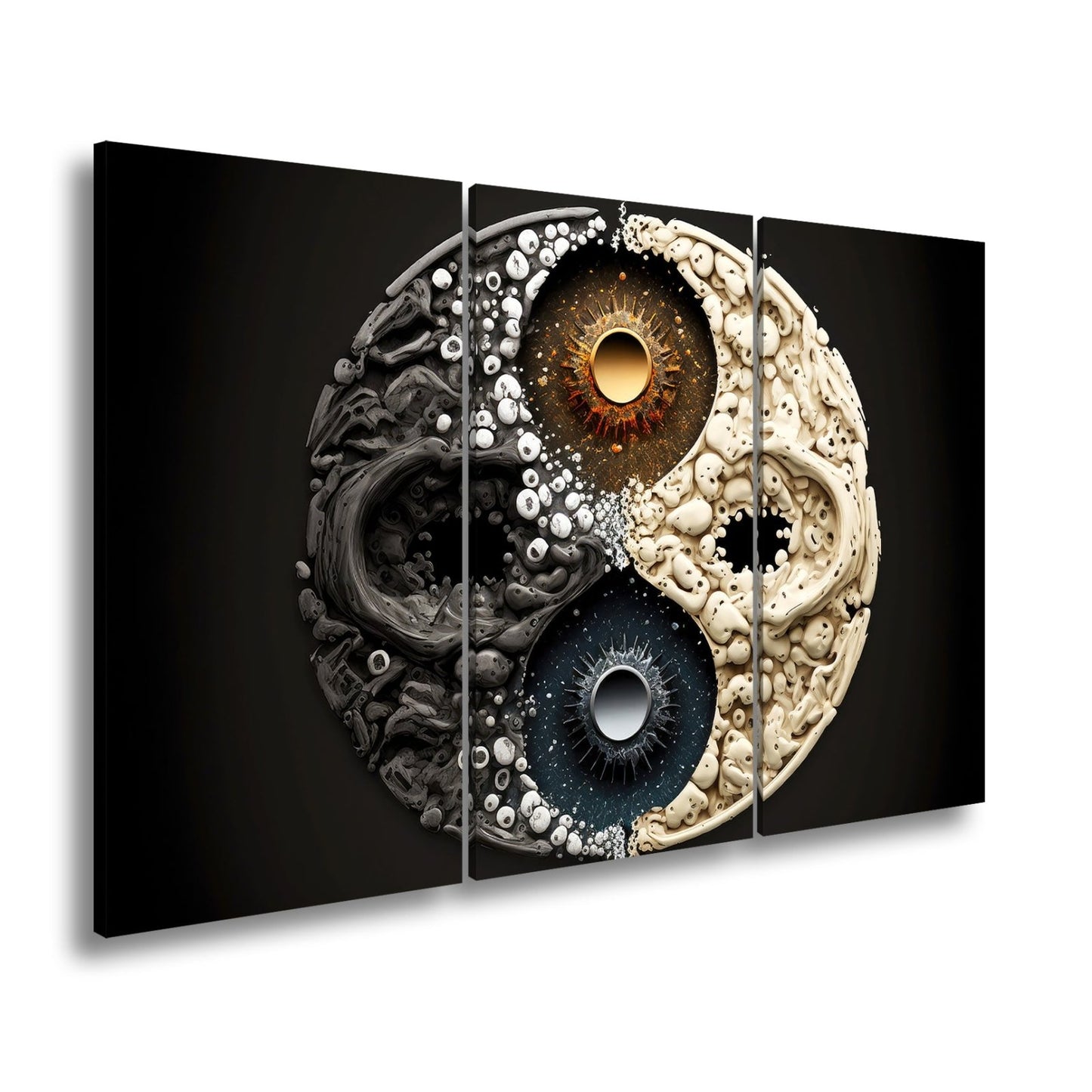 Leinwandbild Organisches Yin - Yang wirbelt in chaotischer Harmonie - deyoli