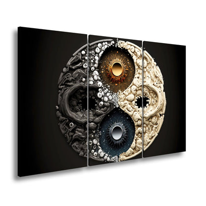 Leinwandbild Organisches Yin - Yang wirbelt in chaotischer Harmonie - deyoli