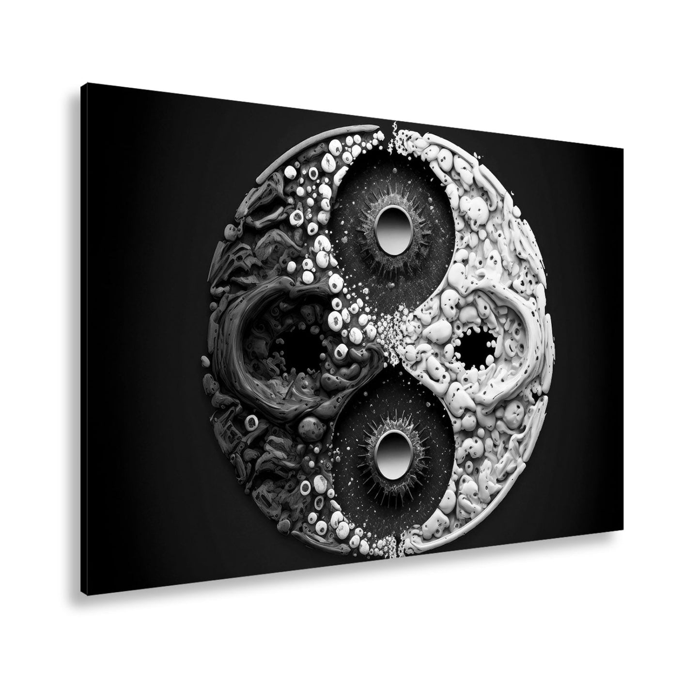 Leinwandbild Organisches Yin - Yang wirbelt in chaotischer Harmonie - deyoli
