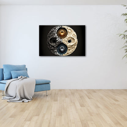 Leinwandbild Organisches Yin - Yang wirbelt in chaotischer Harmonie - deyoli