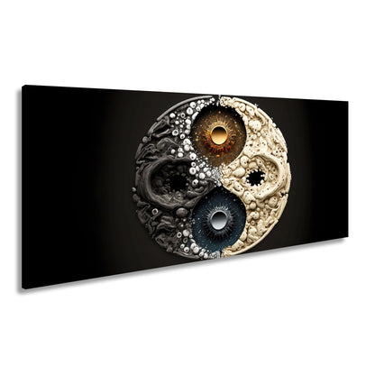 Leinwandbild Organisches Yin - Yang wirbelt in chaotischer Harmonie - deyoli