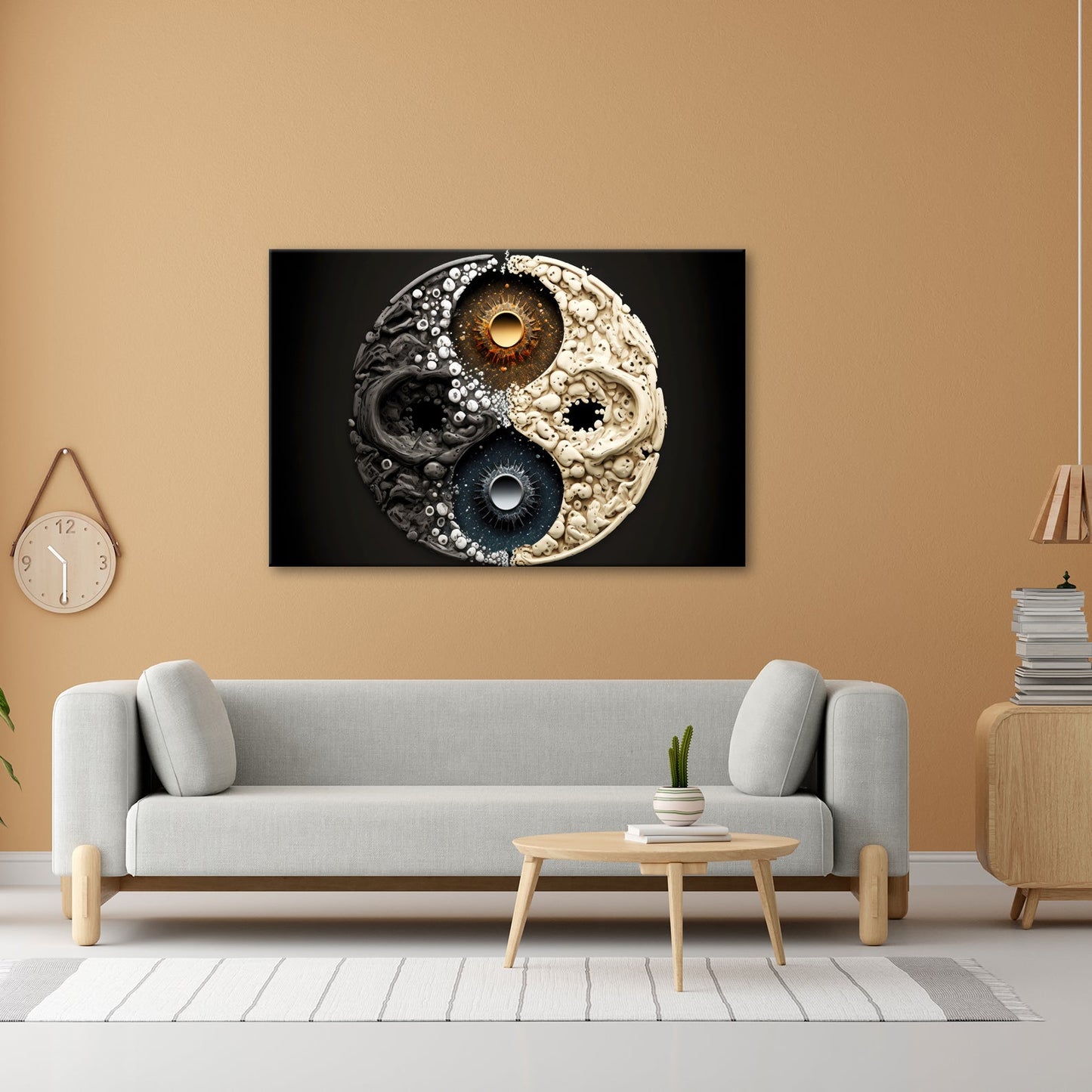Leinwandbild Organisches Yin - Yang wirbelt in chaotischer Harmonie - deyoli