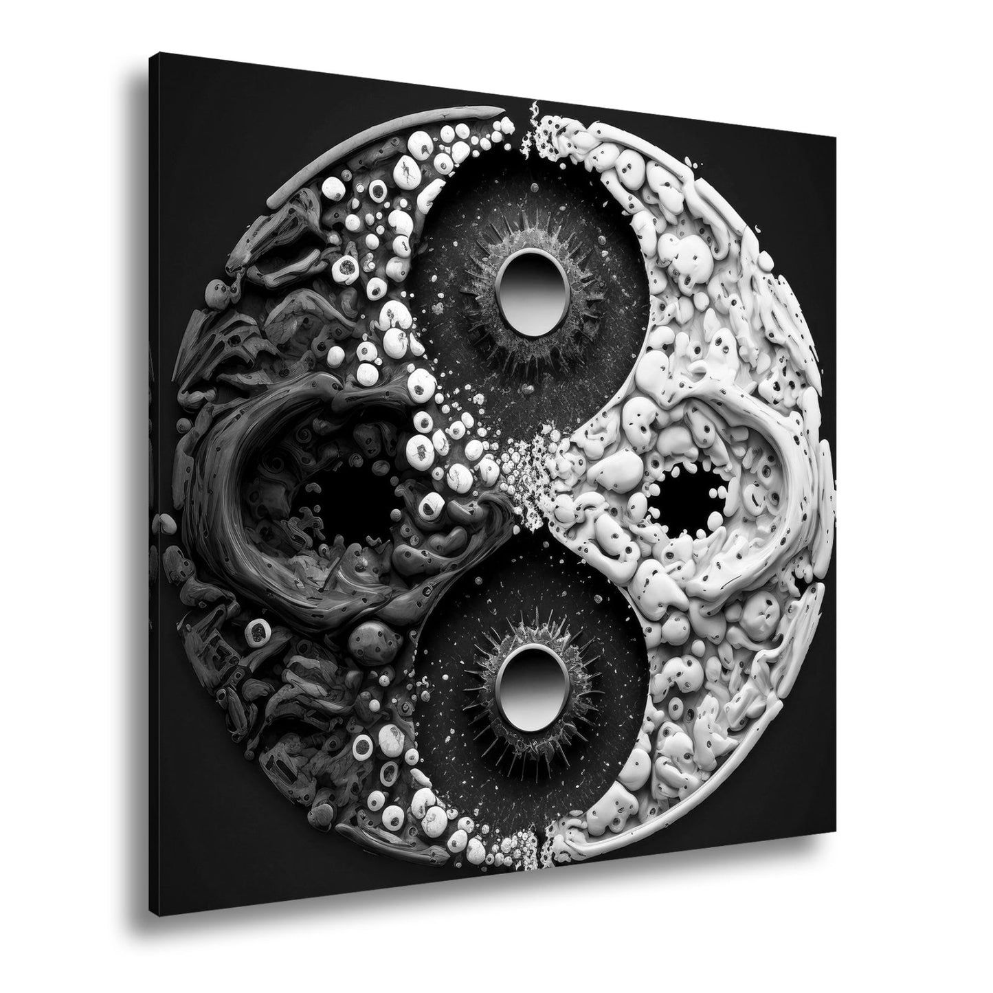 Leinwandbild Organisches Yin - Yang wirbelt in chaotischer Harmonie - deyoli