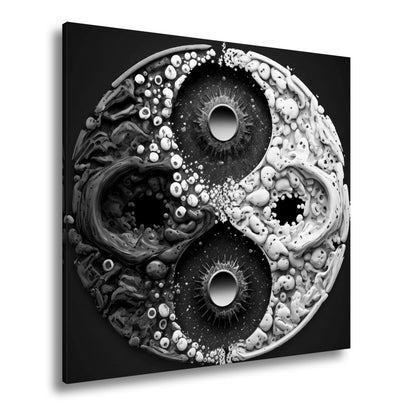 Leinwandbild Organisches Yin - Yang wirbelt in chaotischer Harmonie - deyoli
