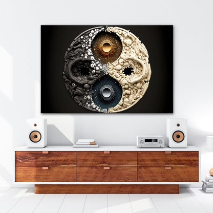 Leinwandbild Organisches Yin - Yang wirbelt in chaotischer Harmonie - deyoli
