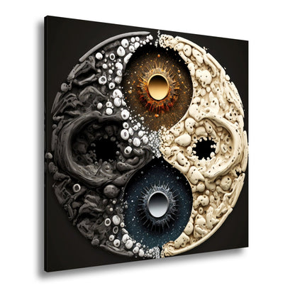 Leinwandbild Organisches Yin - Yang wirbelt in chaotischer Harmonie - deyoli