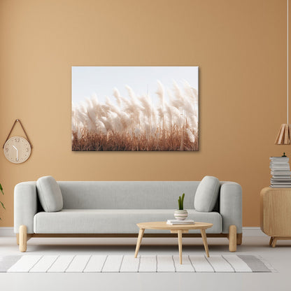 Leinwandbild Pampasgras XXL – Goldenes Licht & Naturmotiv für Wohnzimmer - deyoli