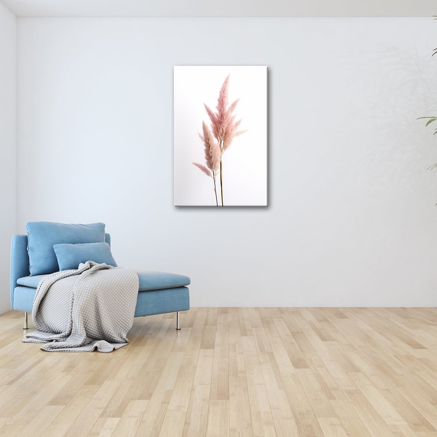Leinwandbild Pampasgras XXL – Rosa Eleganz im Licht für Wohnzimmer - deyoli