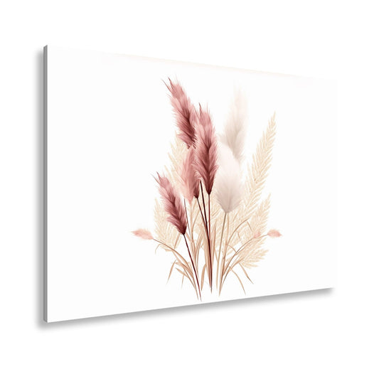 Leinwandbild Pampasgras XXL – Rosé & Creme Naturmotiv für Wohnzimmer - deyoli